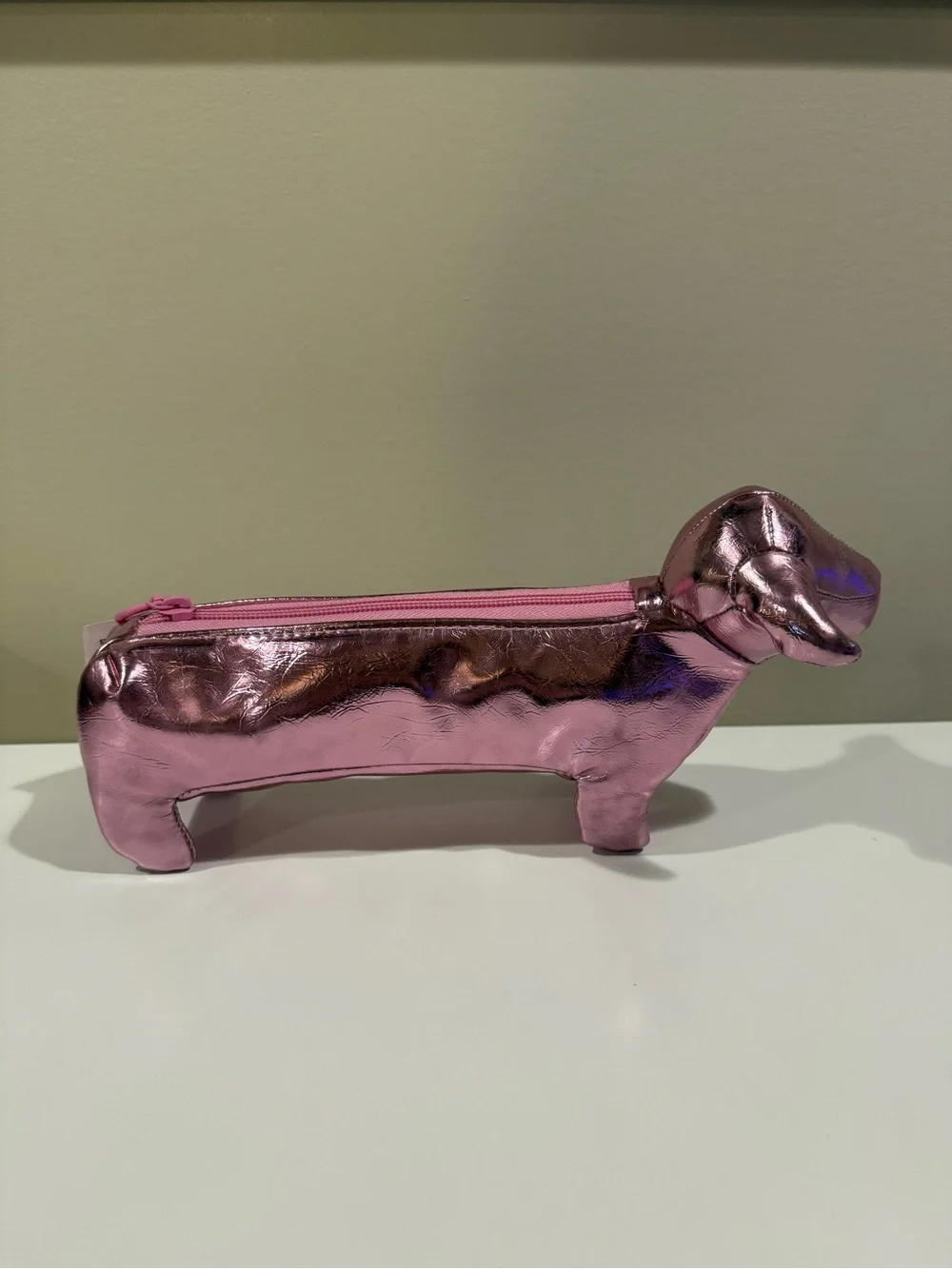 PINK Victoria’s Secret shiny pink dog makeup bag